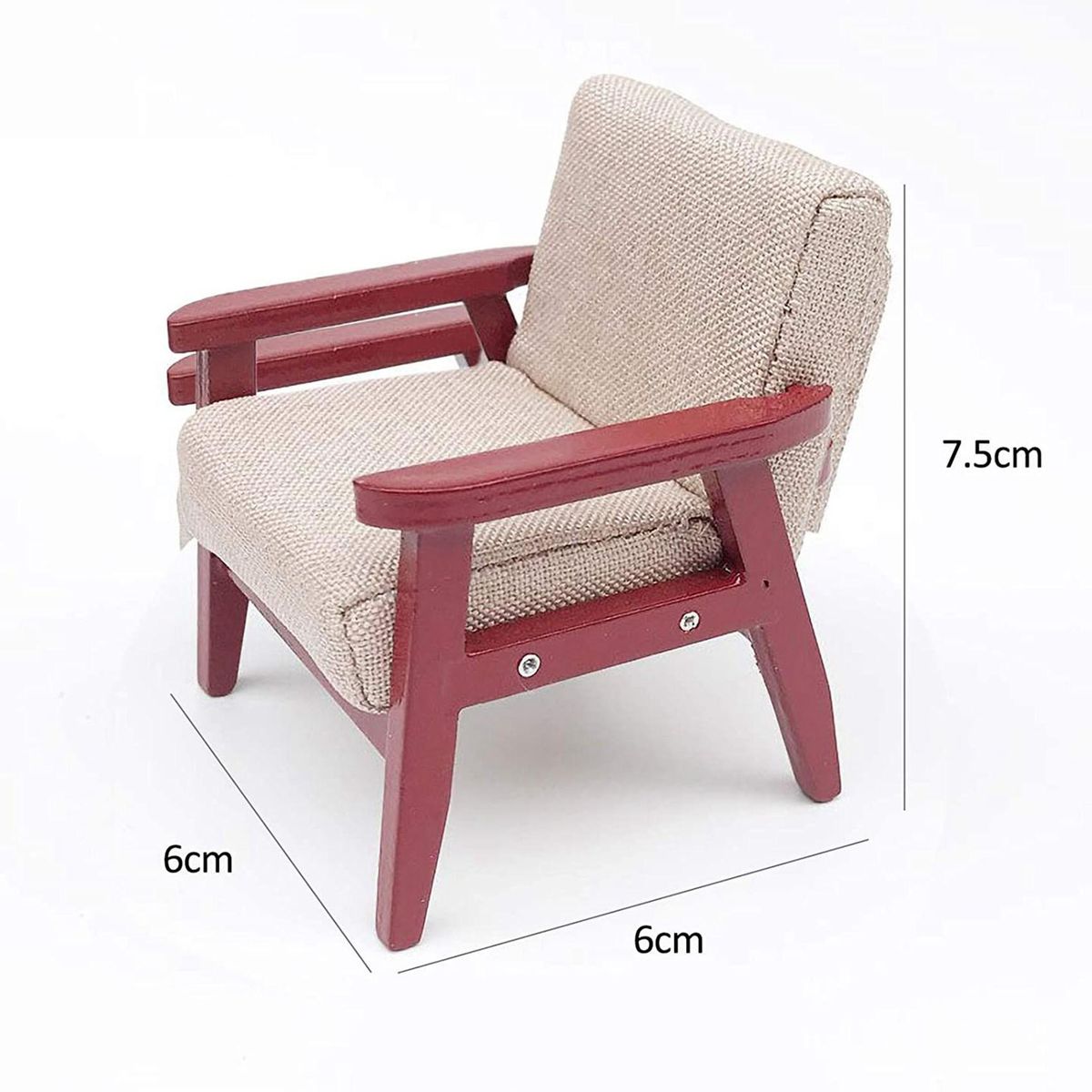 1/12 Miniature Single Sofa Arm Chair - Dolls Couch,Yellow