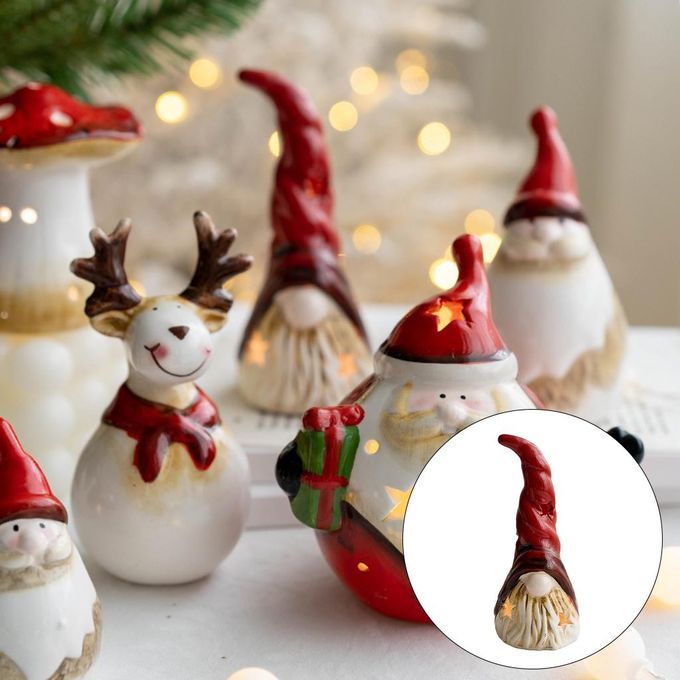 Figurines Christmas Decorations Ceramic Toys For Goblin With Light