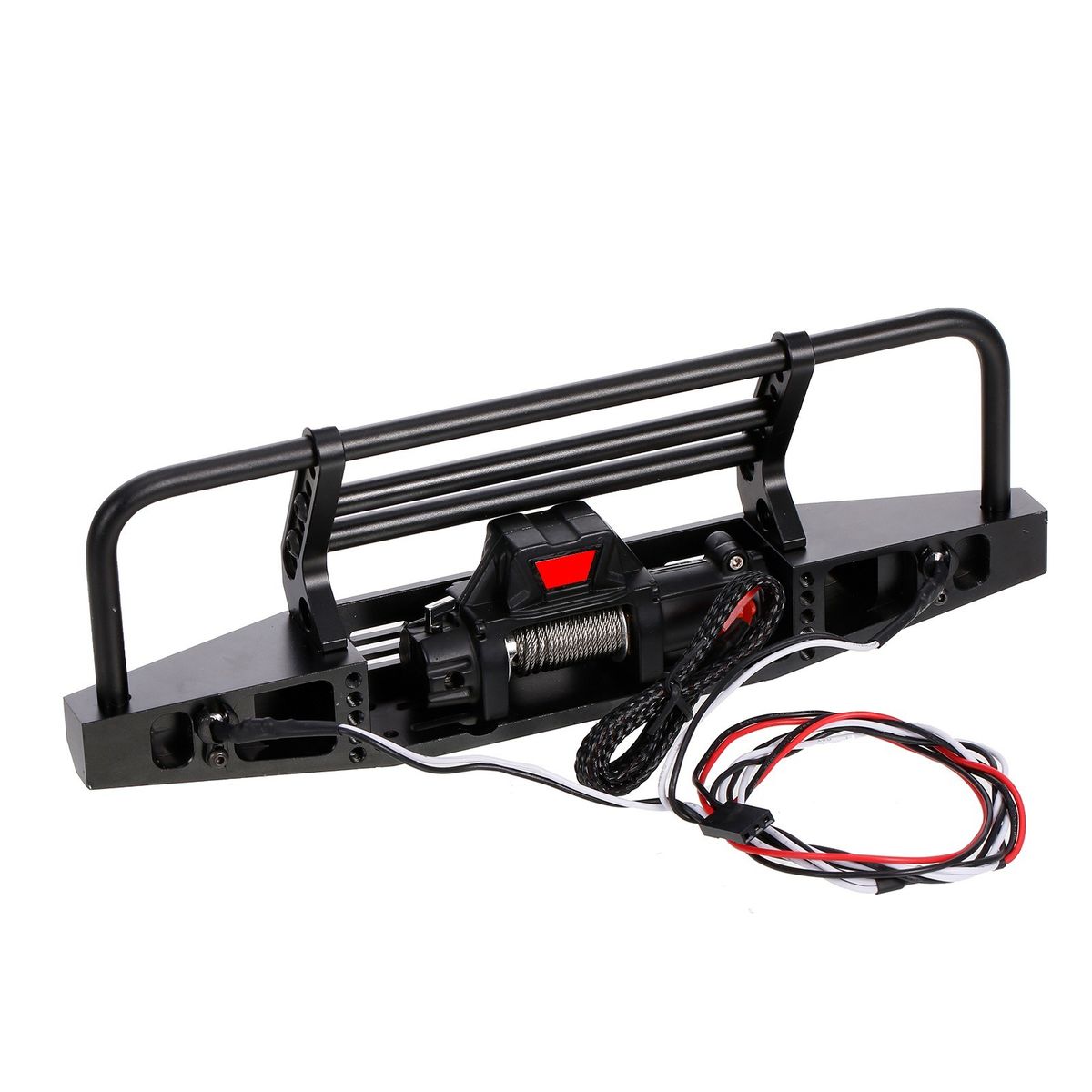 Metal Front Bumper With Winch 2 LED Light For1/10 RC Car