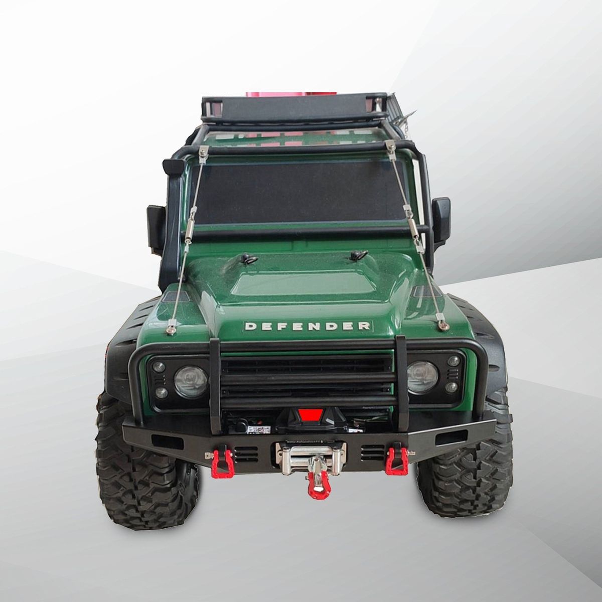 Metal Front Bumper With Winch 2 LED Light For1/10 RC Car