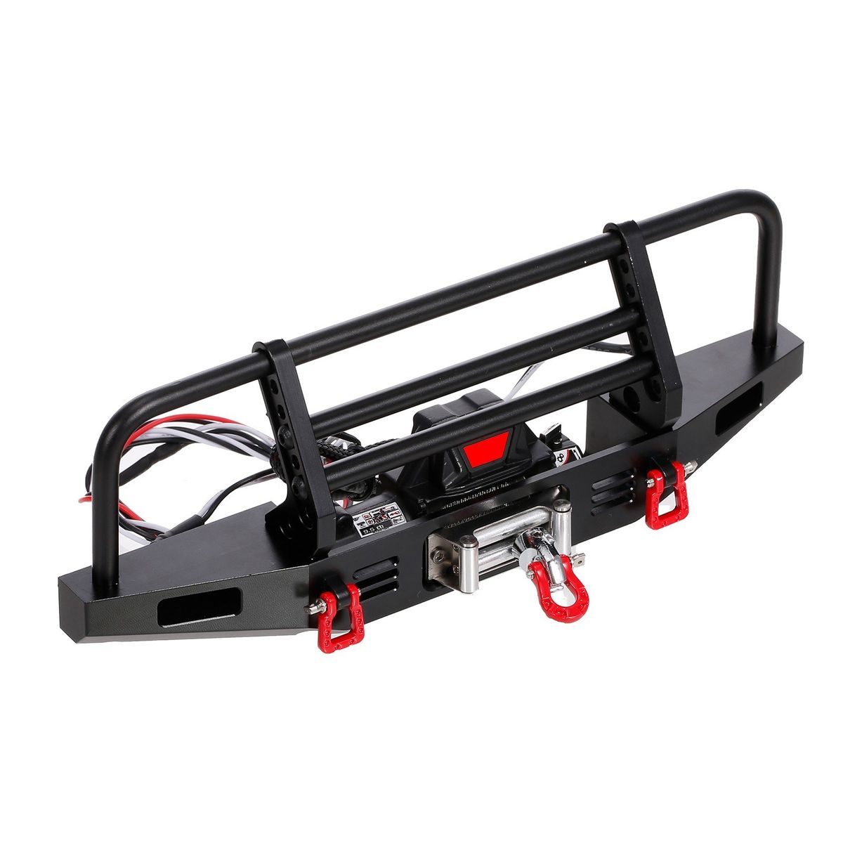 Metal Front Bumper With Winch 2 LED Light For1/10 RC Car
