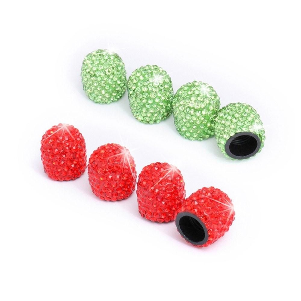 Car Tire Valve Caps 4 Pack Diamond Valve Stem Caps Crystal Rhinestone Valve Core Cap New Creative Valve Cap