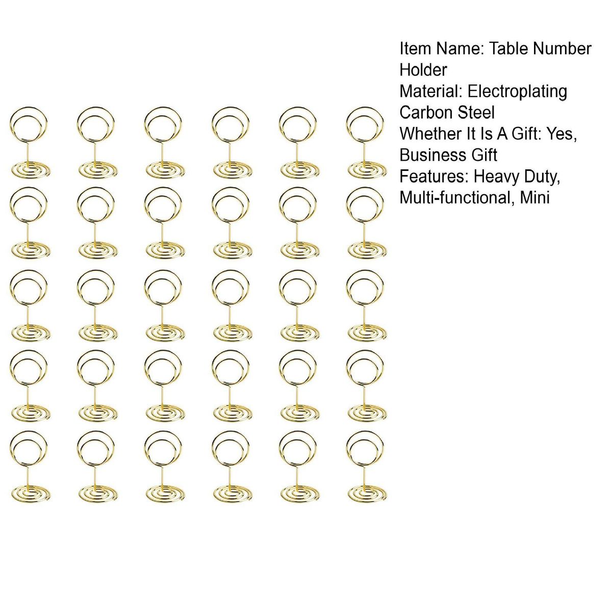 Desktop Card Holder 30pcs Metal Card Holder Stand Versatile for Photos Golden