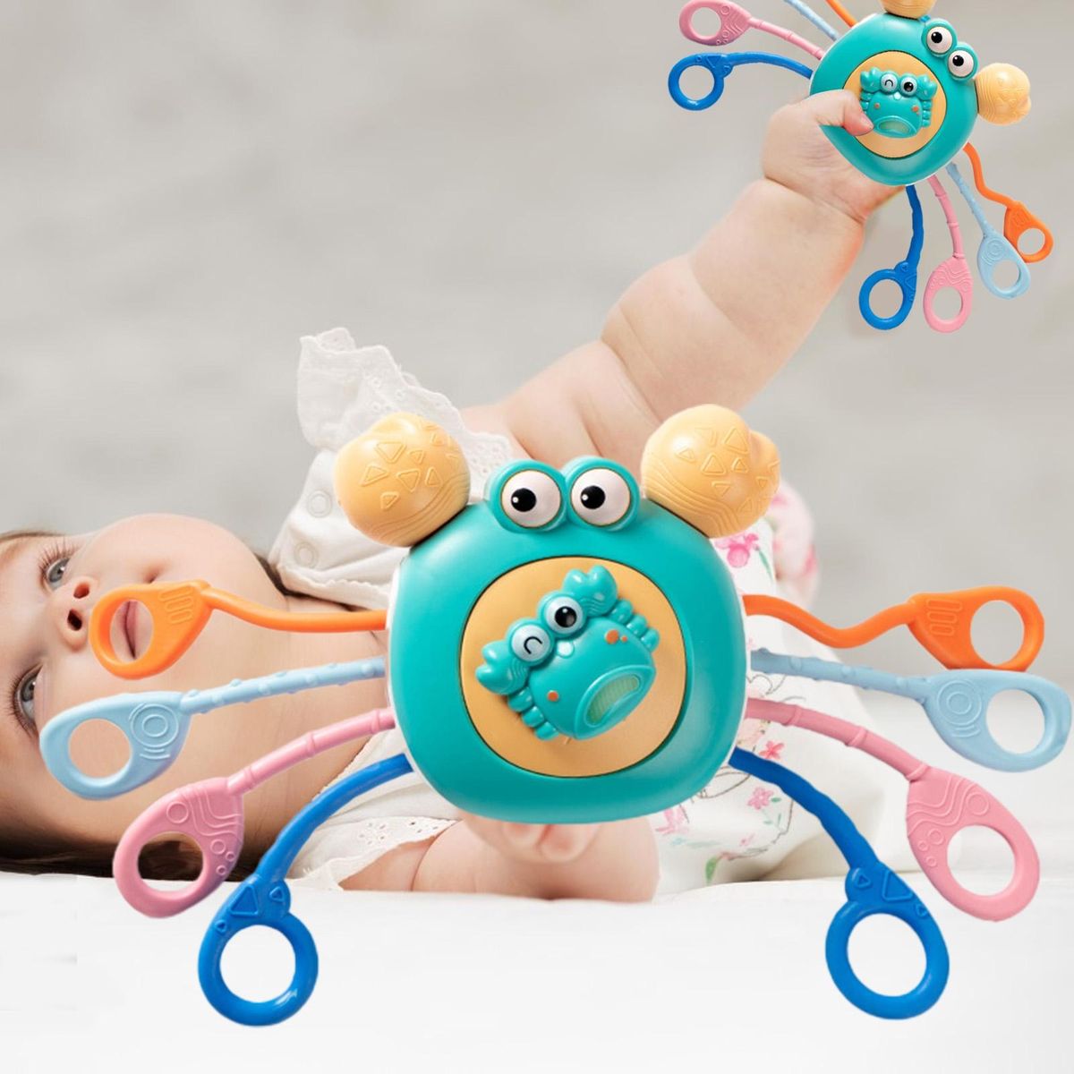 Baby Pulling Toy Plastic Grip Toys Toddler Pulling Toy Cyan