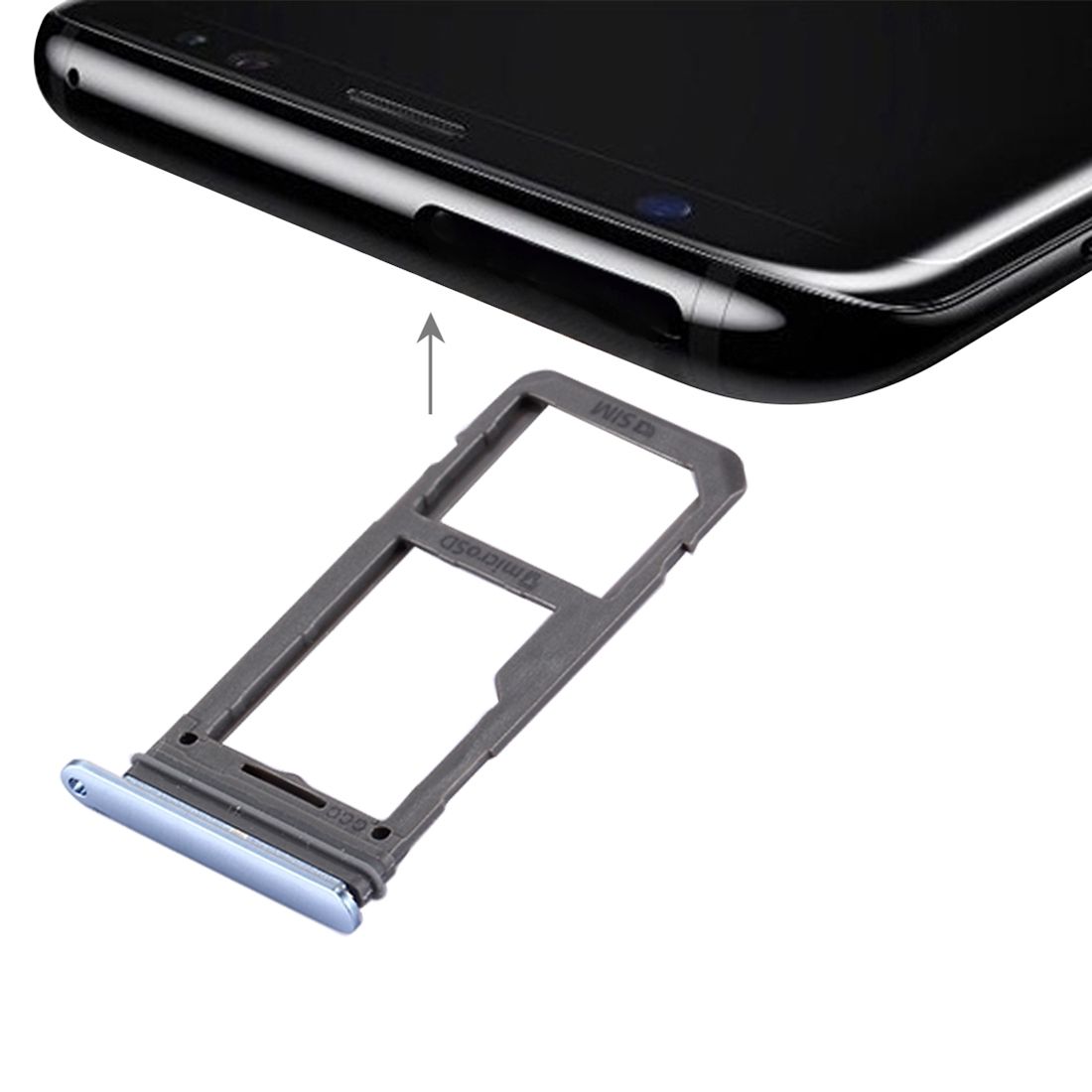 IPartsBuy For Samsung Galaxy S8 SIM Card Tray + Micro SD / SIM Card Tray(Blue)