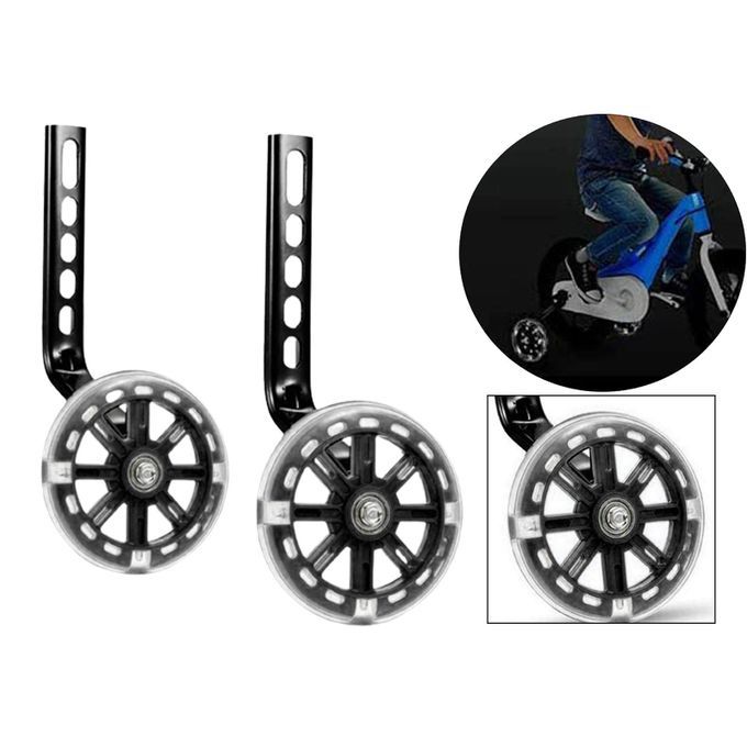 Mute Flashing 12-20 Inches Kids Bicycle Balance Training Side Black