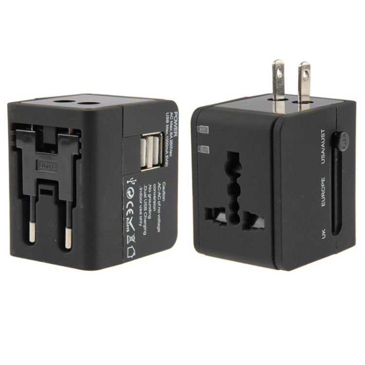 International 2.1A 2-USB Travel Universal Adaptor