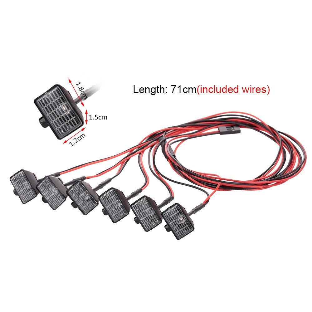 6pcs RC Car LED Light With Lampshade Decorate For Traxxas