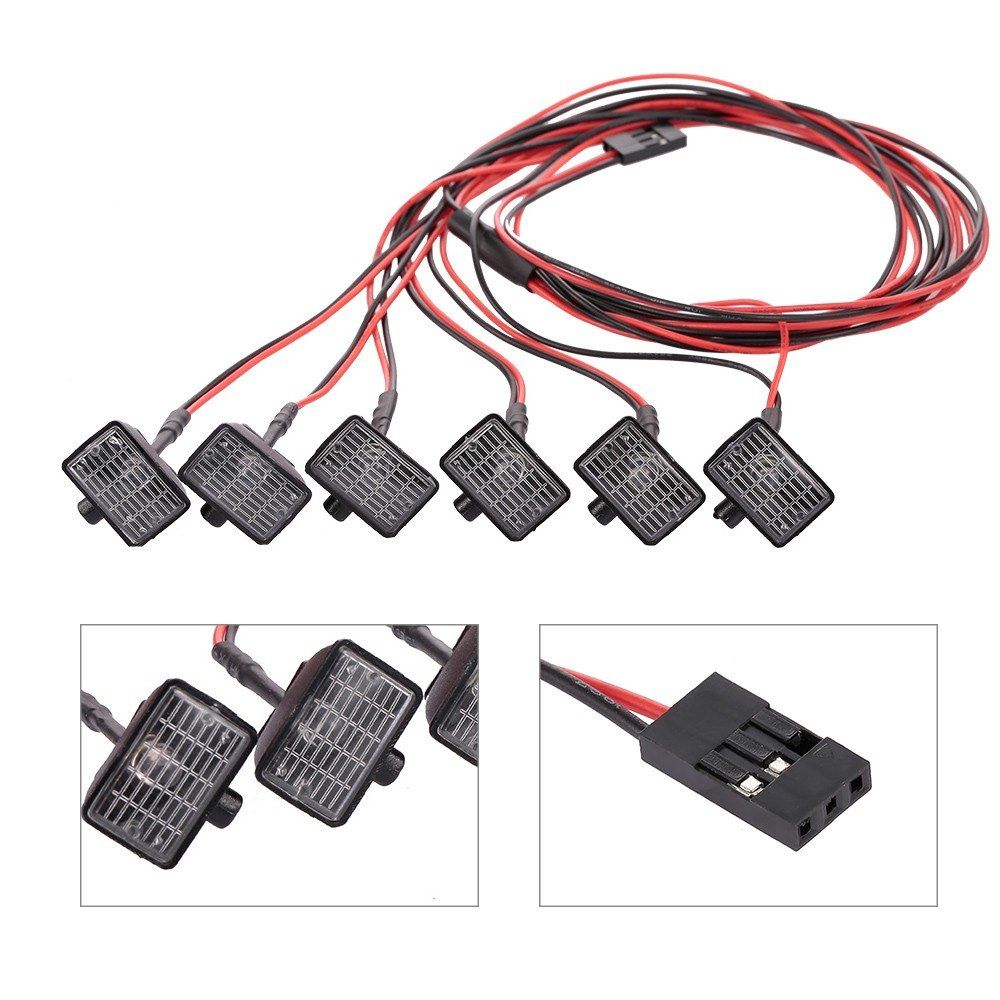 6pcs RC Car LED Light With Lampshade Decorate For Traxxas