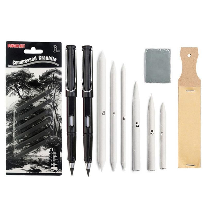 Sketch Painting Tools 16-Piece Set Sketch Set Plastic Rubber Sandboard Carbon Strip Eternal Pencil