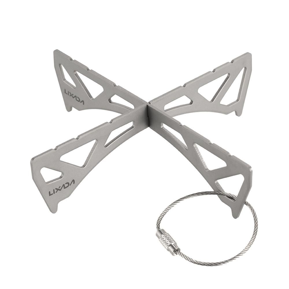 Lixada Outdoor Portable Mini Stove Rack Titanium/Stainless Steel Cross Stand Stove Bracket Pot Rack Steaming Rack for Reactor Stove
