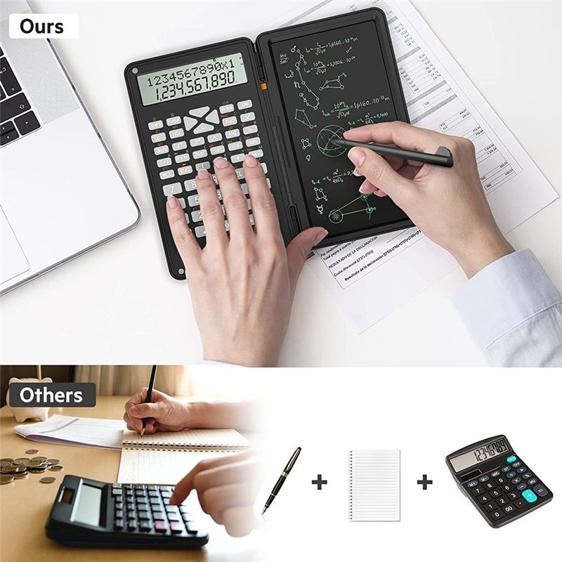 Calculator  Scientific Calculators 12-Digit Calculator Writing Tablet  Foldable Financial Calculator for School Office