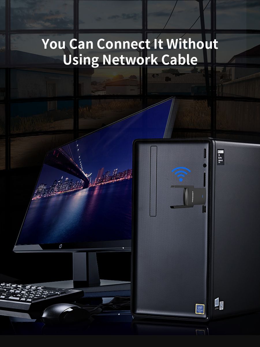 1300Mbps Dual Band 5G USB Wifi Adapter Support Mu-mimo