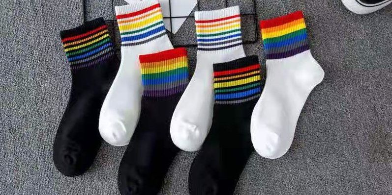 5 Pairs-in-1 Unisex Fashion  Long Socks-Rainbow Stripe