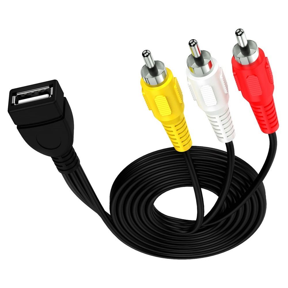 USB Female To 3 X RCA Male Audio Video Splitter Cable, Length:1.5m