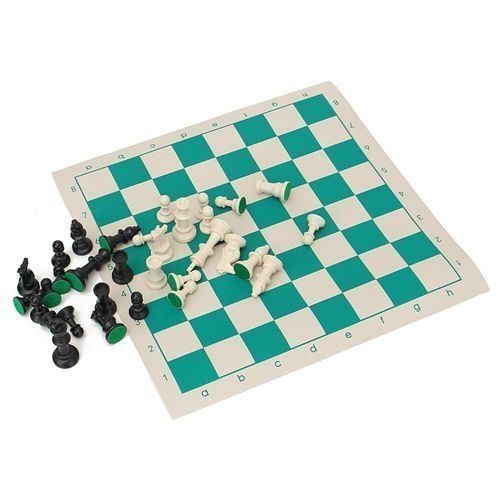 Portable Tournament Size Chess Set Roll 43x43cm