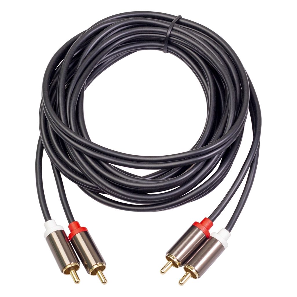 2 X RCA To 2 X RCA Gold-plated Audio Cable, Cable Length:3m(Black)