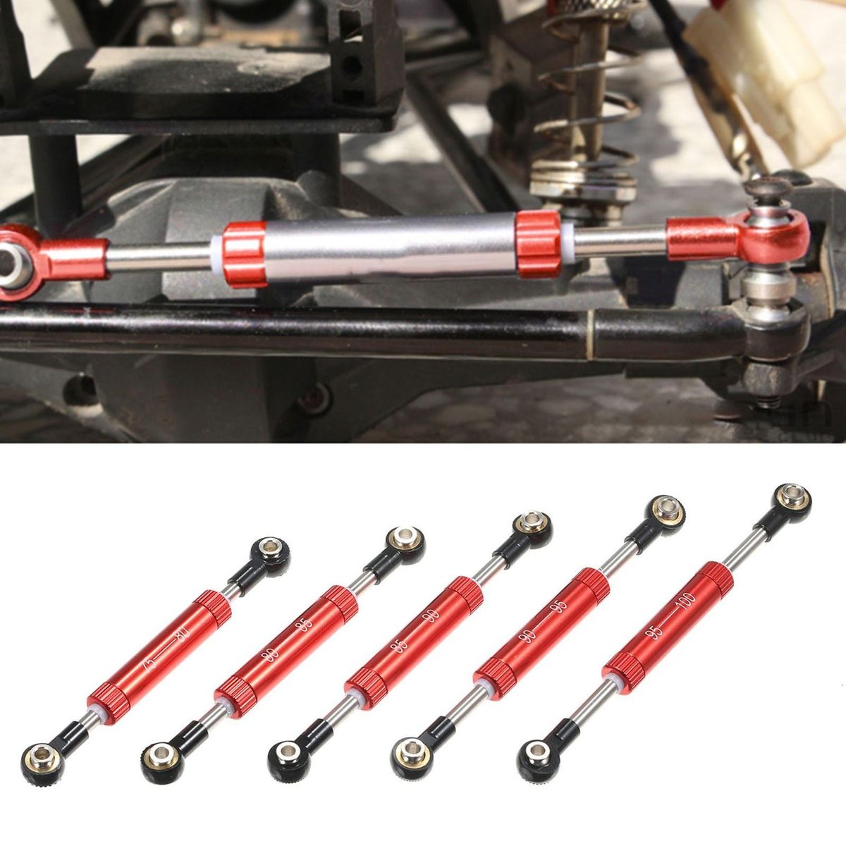 Adjustable Steering Servo Link Rod Replacement for  Axial SCX10 Traxxas TRX4 D90 Redcat GEN8 RC Car