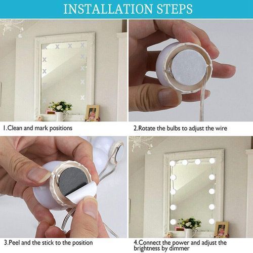 Vanity Mirror Lights Kit 3 Color LED Dimmable/Removable