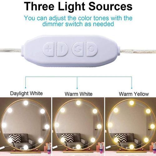 Vanity Mirror Lights Kit 3 Color LED Dimmable/Removable