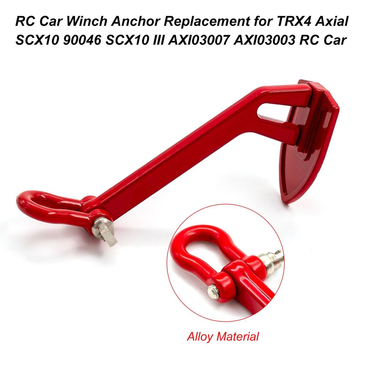 RC Car Winch Anchor Alloy RC Winch Anchor Decor Tool Replacement for TRX4 Axial SCX10 90046 SCX10 III AXI03007 AXI03003 RC Car