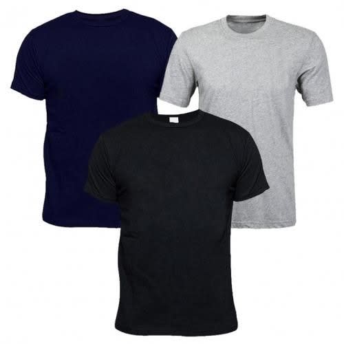 Plain Tshirt 3-in-1 Bundle -black, Navyblue, Grey