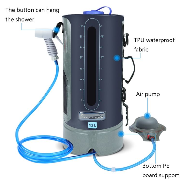 12L Camping Bath Bag, Colour: Spherical Air Pump