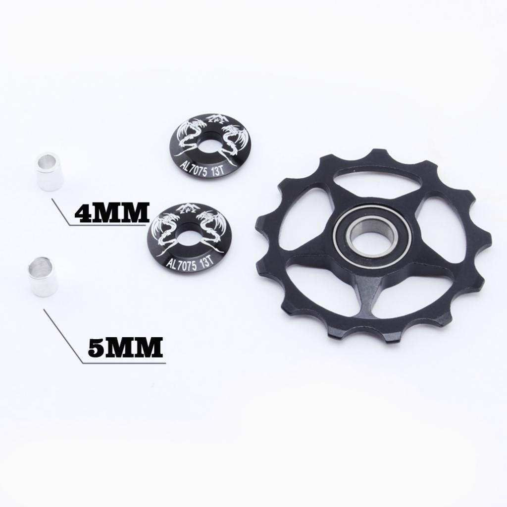 Aluminium Bike Jockey Wheel Rear Derailleur With 13TGear Guide Black