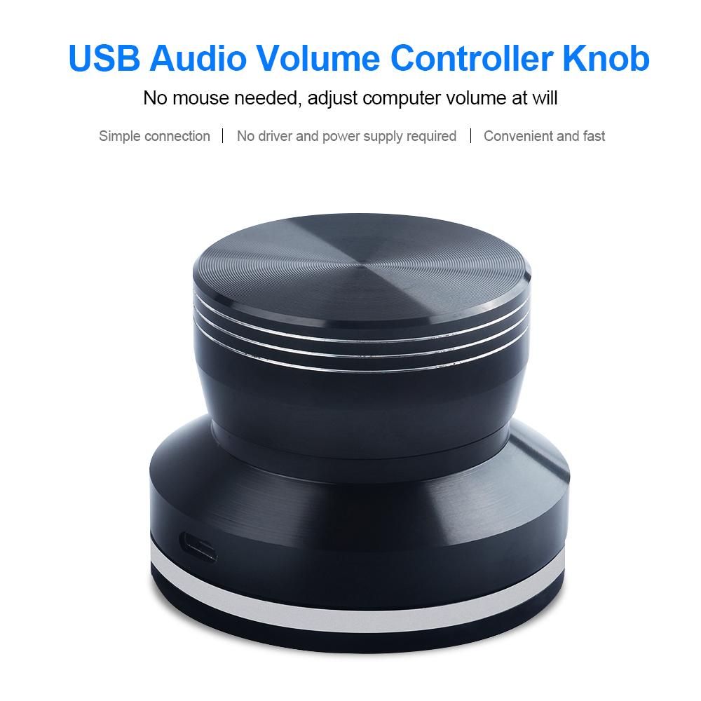 AIMOS USB Audio Volume Controller Knob, Volume Adjuster Rotary Computer Speaker Volume Control Switch For Win7/8/10/XP/Mac/Vista Android (Black)