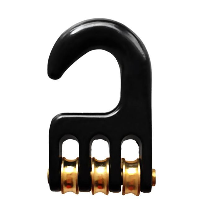 Windsurf Rigging Pulley Hook Aluminum Alloy 3 Wheels Trim Single Plate
