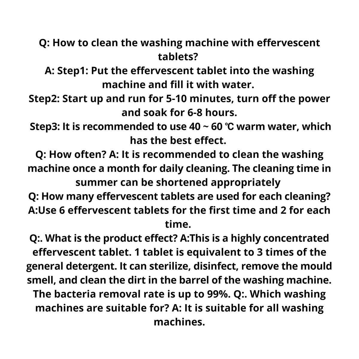 Washing Machine Tank Cleaning Effervescent Tablets Detergent