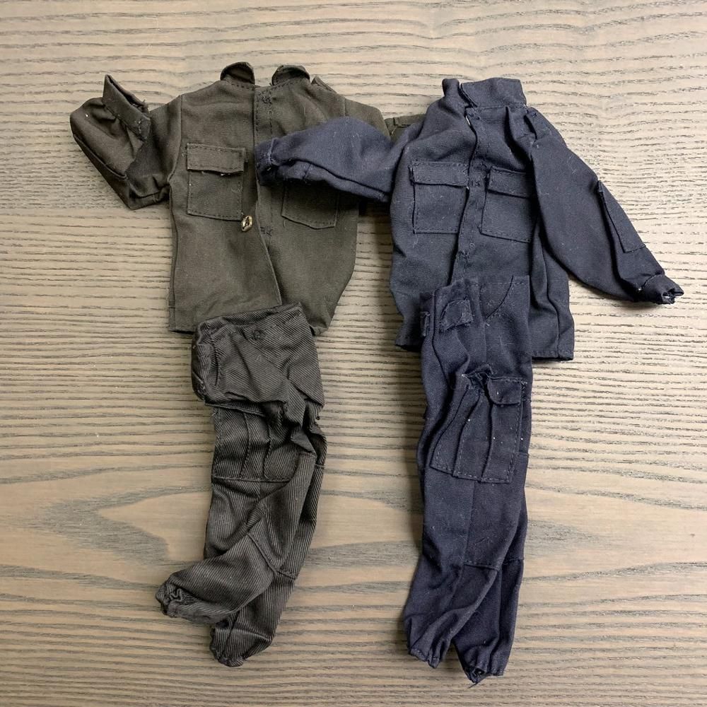 2 SETS 16 Scale WWII U.S. Black Navy Blue Uniforms