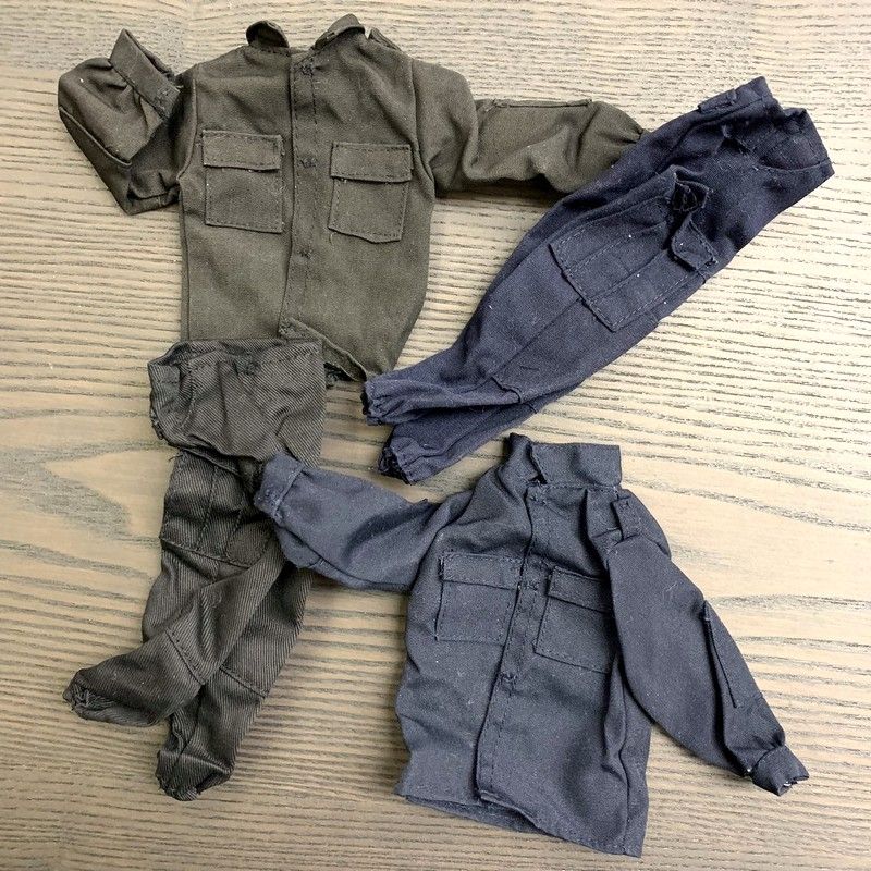 2 SETS 16 Scale WWII U.S. Black Navy Blue Uniforms