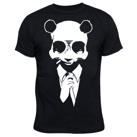 Chrysolite Designs Made Men Panda Print T-Shirt - Black
