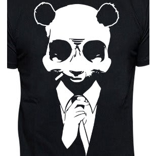 Chrysolite Designs Made Men Panda Print T-Shirt - Black
