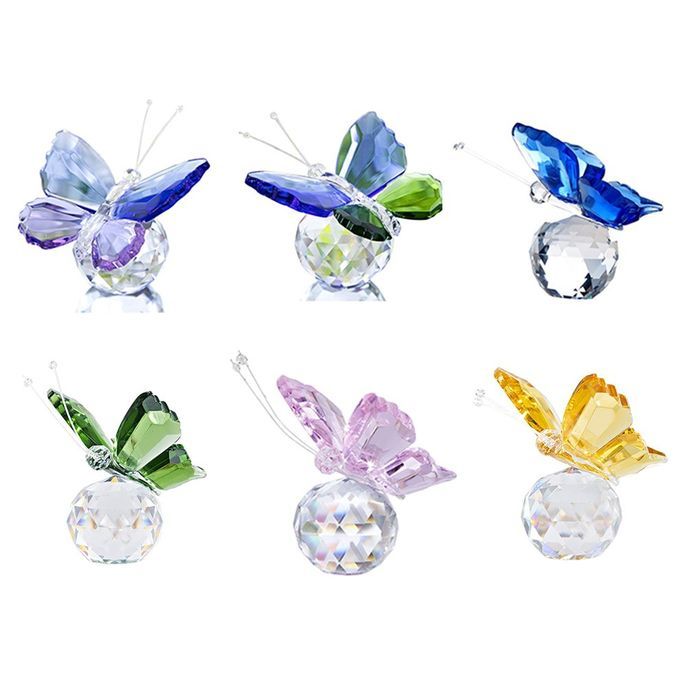Rystal Flying  Erfly With  Rystal Ball Base Figurine Ornament Statue-yellow