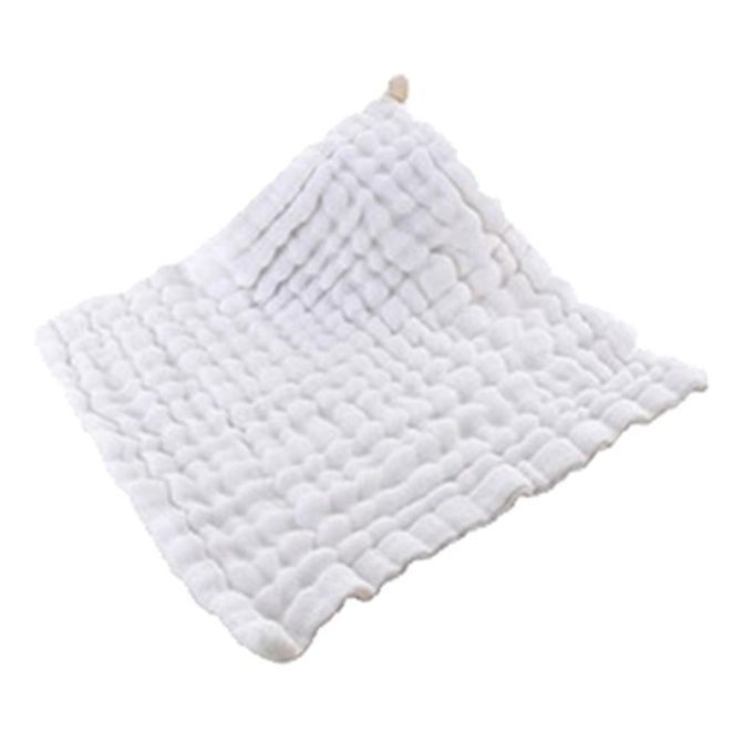 Pure Cotton Infant Face Hand Bath Saliva Towel Baby Bibs White