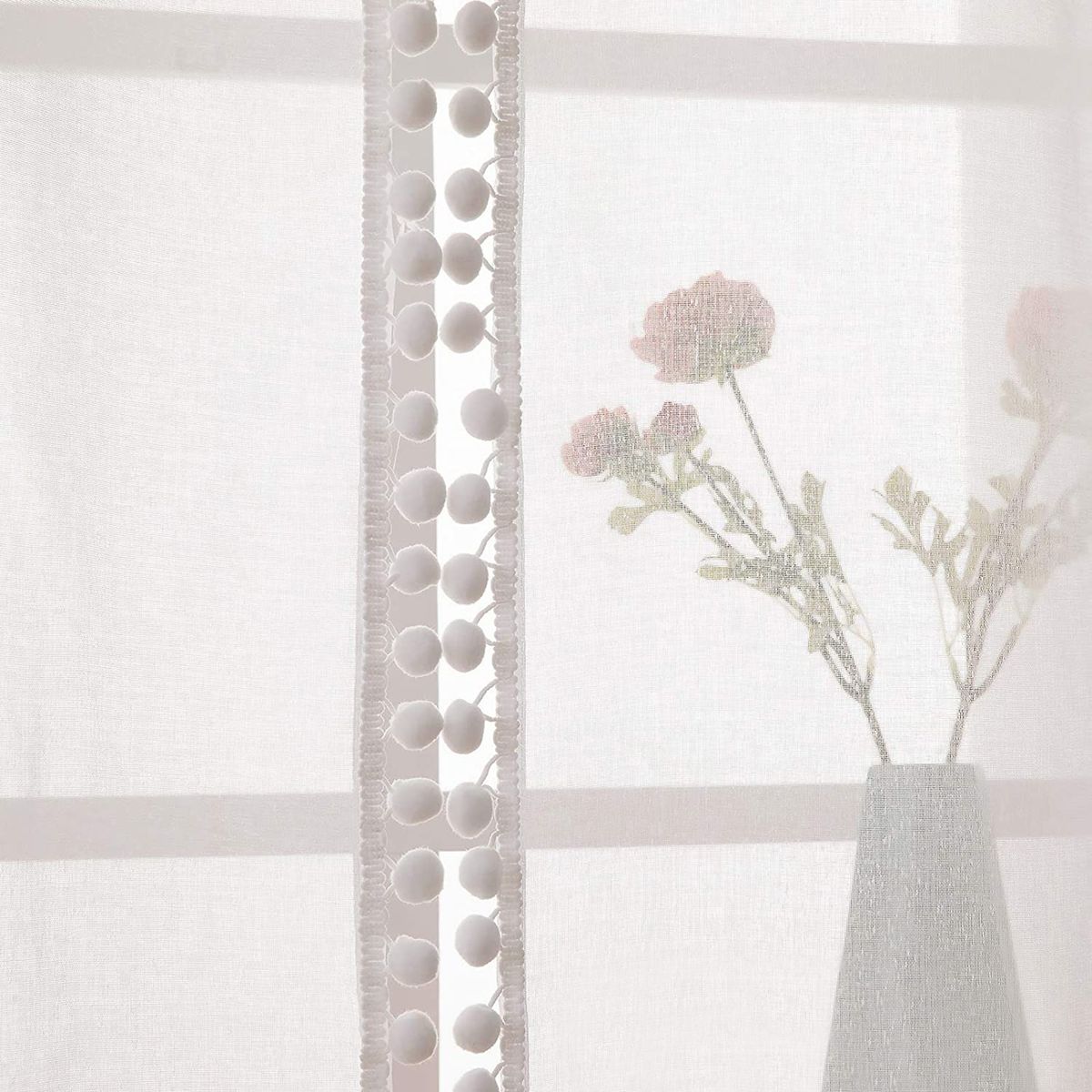 2pc Curtain Modern Simple Solid Color Window Screen Filter