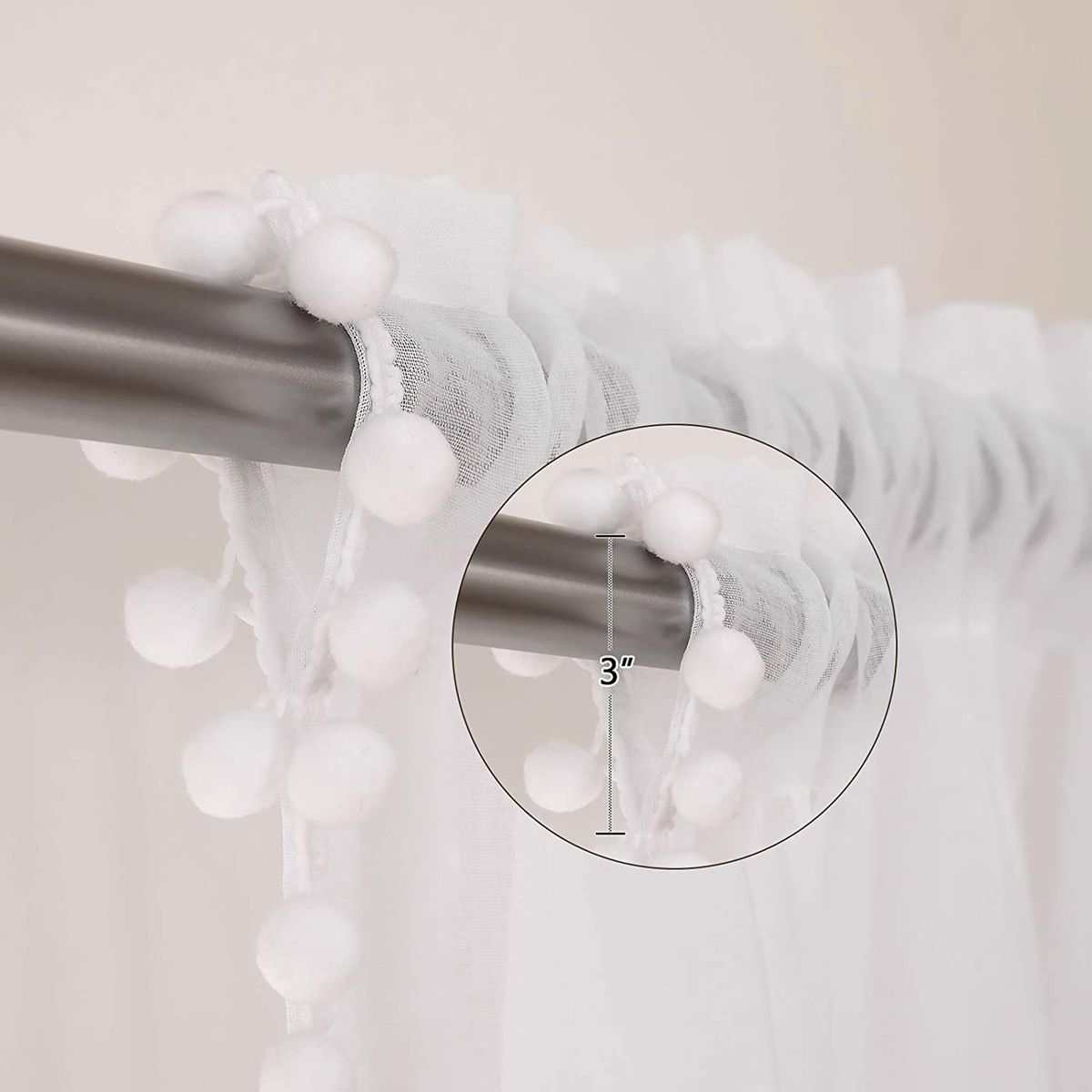 2pc Curtain Modern Simple Solid Color Window Screen Filter
