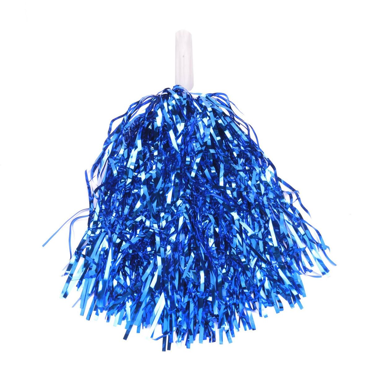 24Pcs Cheerleading Poms Metallic Foil Cheer Poms with Plastic Handle for Adults Kids Cheerleaders Party Blue
