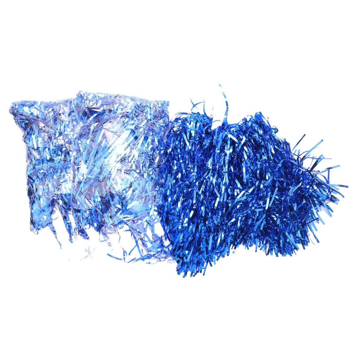 24Pcs Cheerleading Poms Metallic Foil Cheer Poms with Plastic Handle for Adults Kids Cheerleaders Party Blue