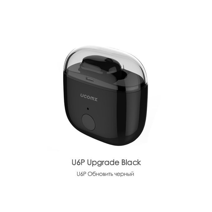U6P Wireless Earbud Bluetooth Earphone Hidden Single Ear Phone Earpiece With Microphone For IPhone Samsung(#U6P Black)