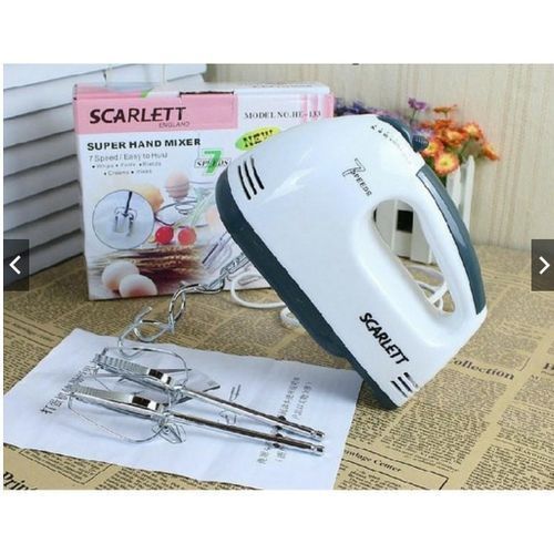 7 Speed Kitchen Dough Egg Cake Beater Hook Hand  Mixer