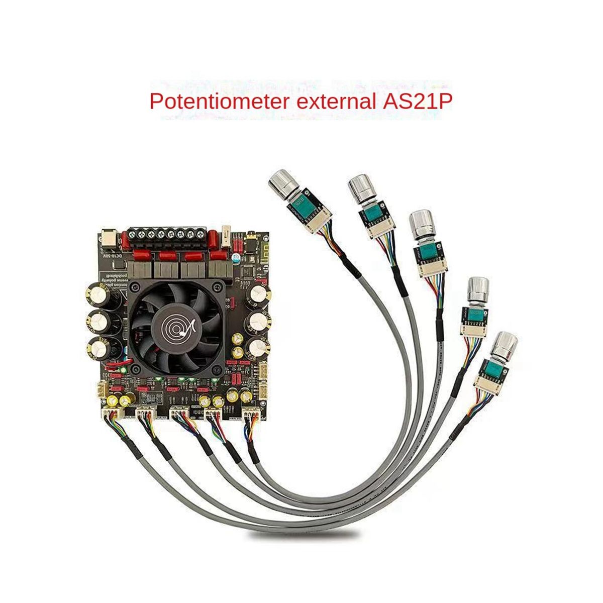 AS21P Bluetooth 5.1 Digital Power Amplifier Board 2.1 Channel TPA3255 DC 18-50V for Subwoofer Speaker, External