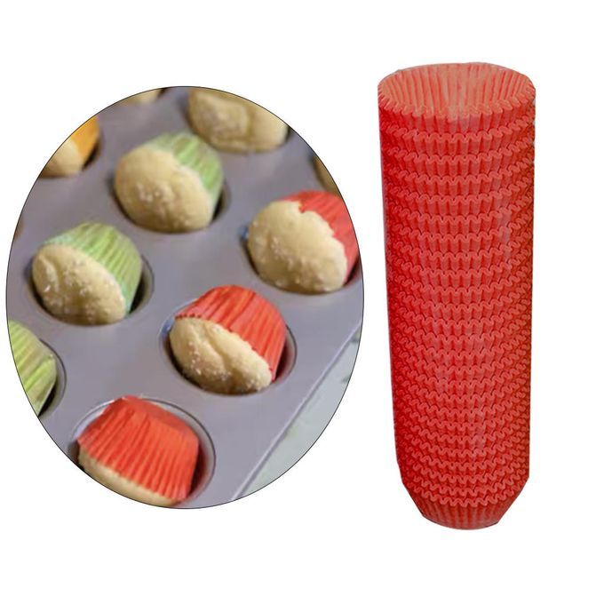 600x Baking Cups Liners Paper Cake Cases For Party Baby Showers Red