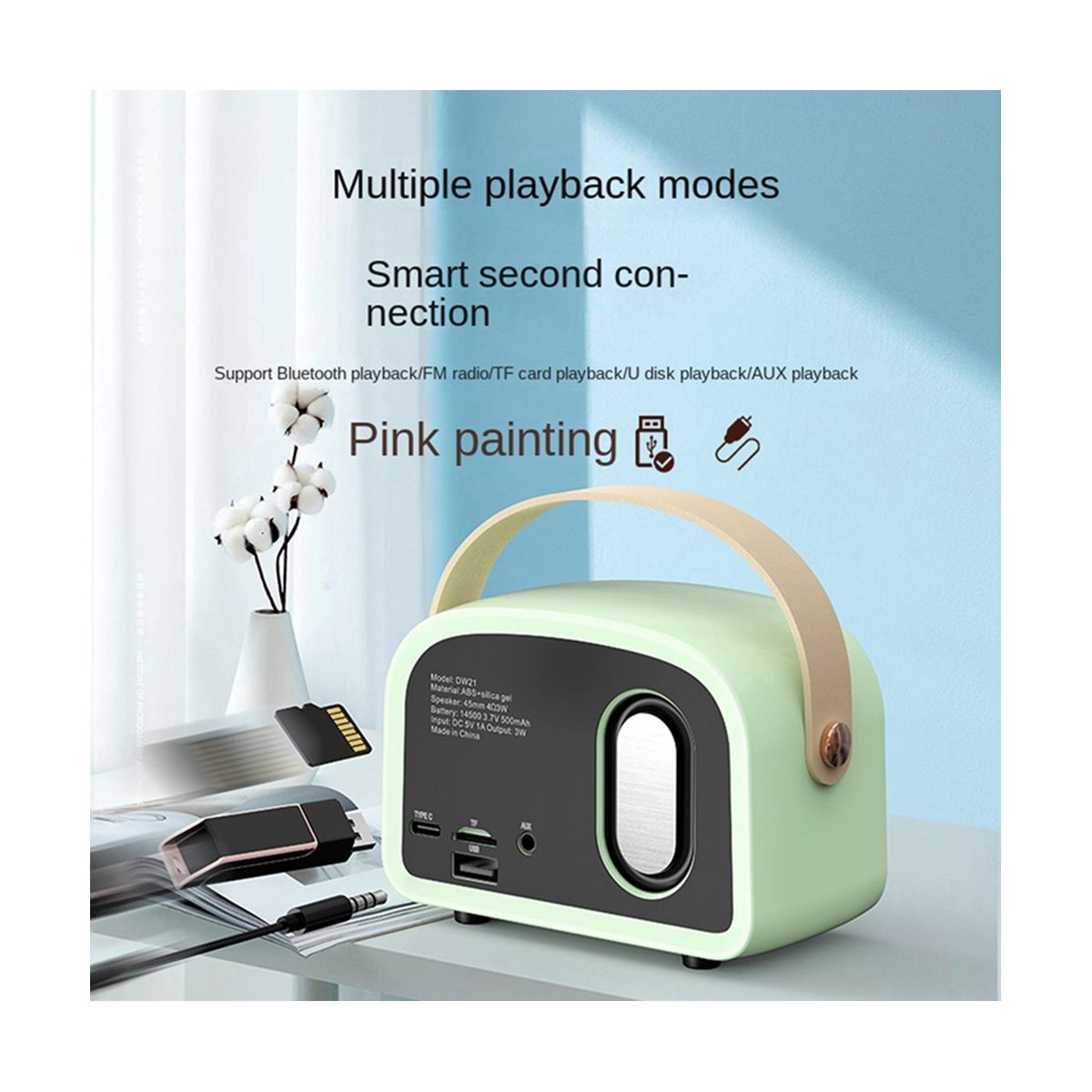 Retro Mini Bluetooth Speaker Classical Music Player Sound Stereo Subwoofer Portable Decoration Speakers Home A
