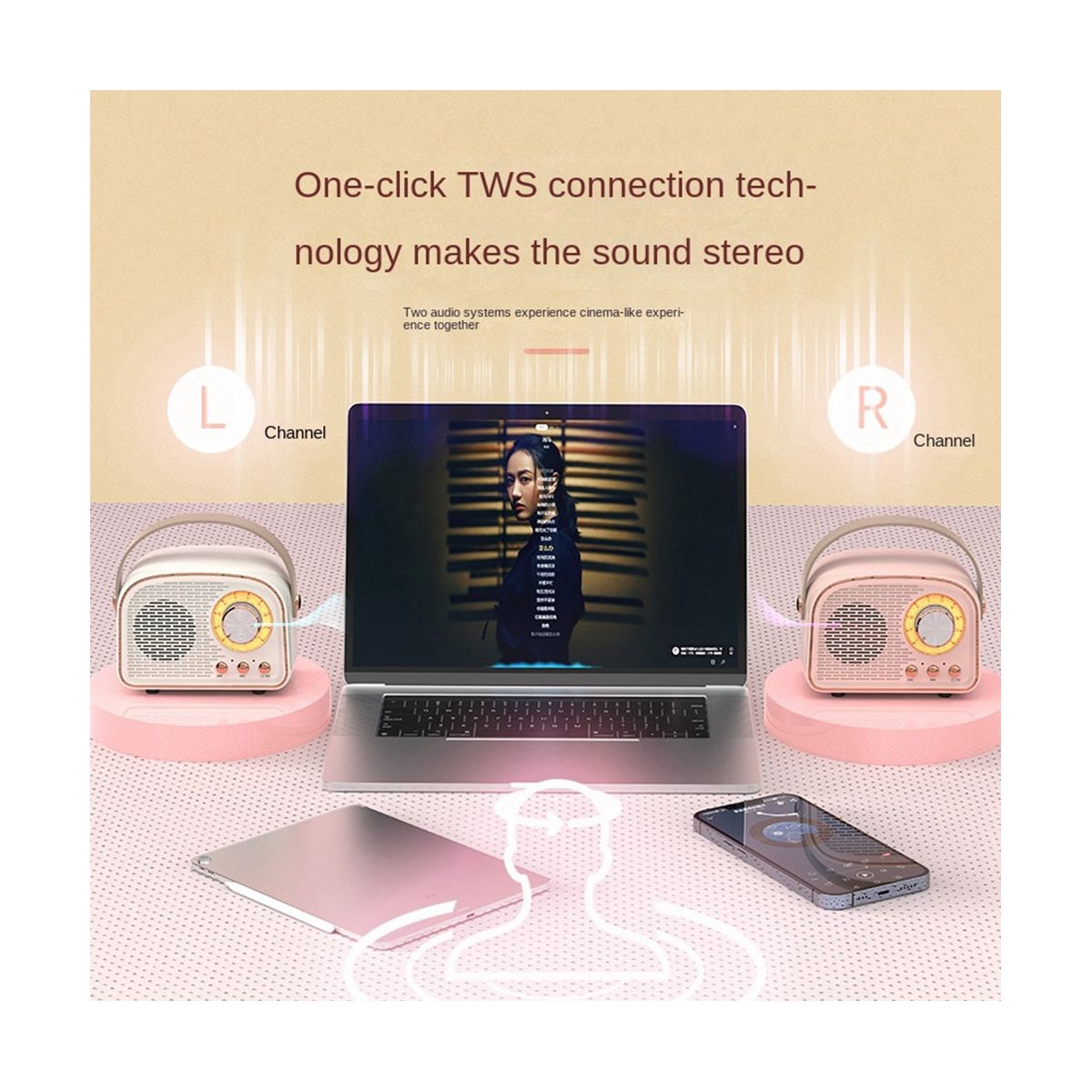 Retro Mini Bluetooth Speaker Classical Music Player Sound Stereo Subwoofer Portable Decoration Speakers Home A