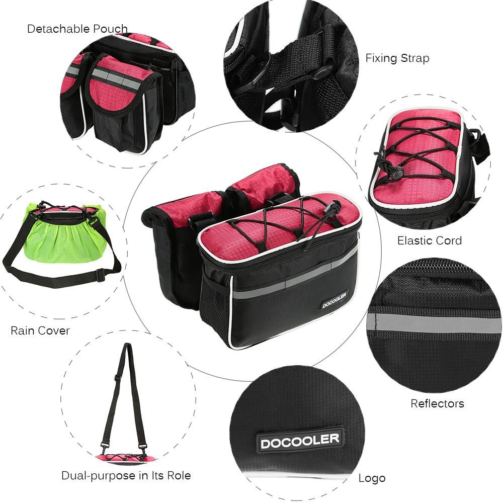 Docooler Detachable Bike Bicycle Cycle Front Frame Bag Front Tube Bag Pouch Pack Cross-body Bag