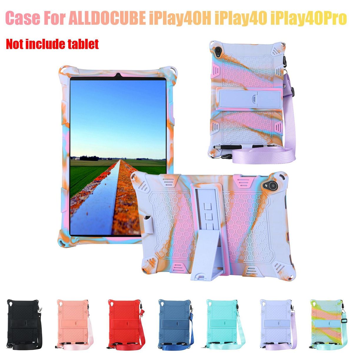 Tablet Case for ALLDOCUBE IPlay40H IPlay40 IPlay40Pro 10.4Inch Silicone Case Tablet Stand with Pen and Strap F