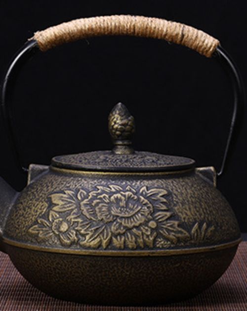 Cast Iron Teapot Set Japanese Tea Pot Kettle Enamel 900ml Kung Fu Infusers Metal Net Filter Cooking Tools